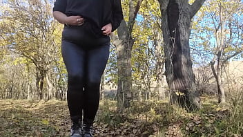 BBW Sexy Mature Playing In The Forest Hot Fetish