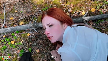 Redhead Student Sucked And Fucked With Classmate To Keep Warm In The Woods