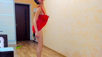 Myla Angel S Hot Striptease In Red Dress And Sportwear
